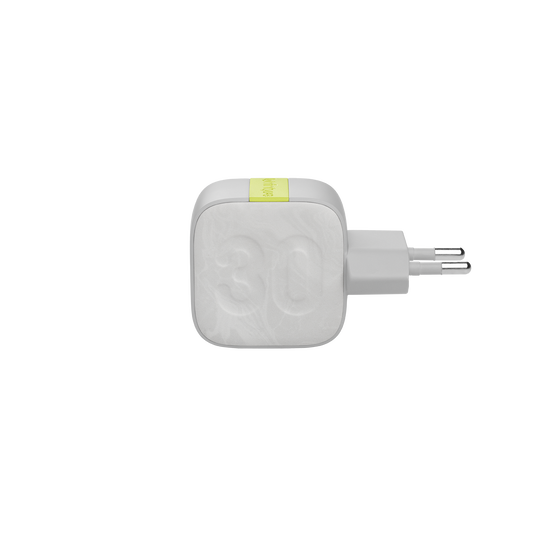 InstantCharger 30W 2 USB - White - Compact USB-C and USB-A PD charger - Left